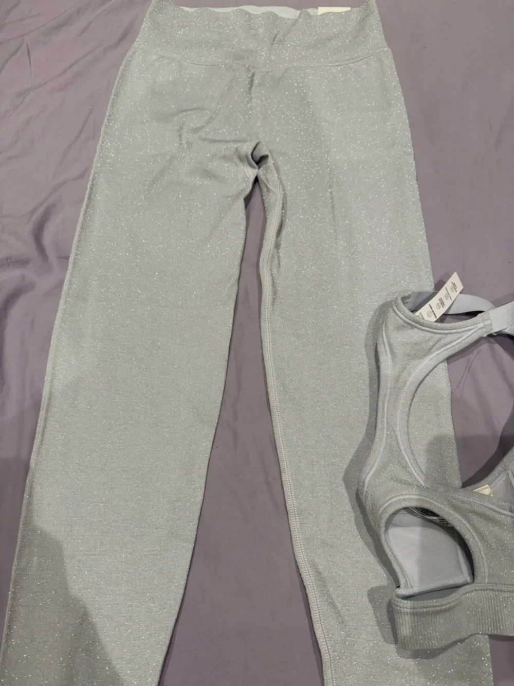 PINK Victoria's Secret Shimmery Light Gray spot wear set M - Picture 9 of 16